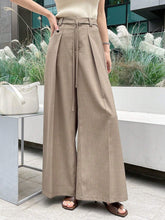 DAZY High Waist Plicated Detail Wide Leg Pants
